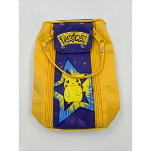 Vintage 1998 Pokemon Pikachu Travel Case Pencil Case Yellow Purple Nintendo